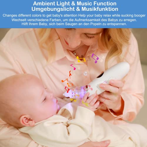 Aspirador nasal recargable para bebé con pausa musical y luz calmante Aspirador nasal recargable para bebé con pausa musical y luz calmante
